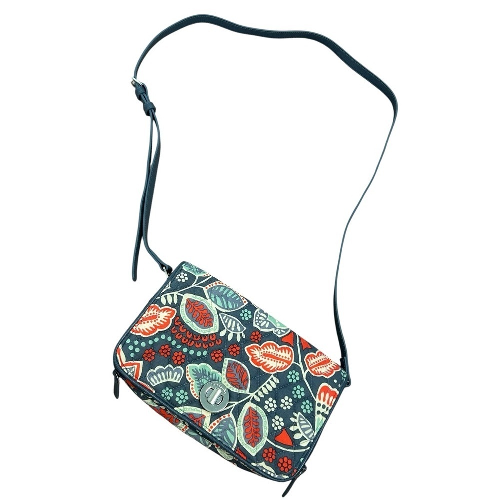 Vera Bradley Grey Bright Nomadic Floral Crossbody Quilted Purse Cottagecore